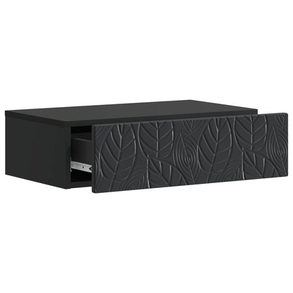Tavolino da Parete Laterale Nero 87,5 x 34,5 x 17 cm