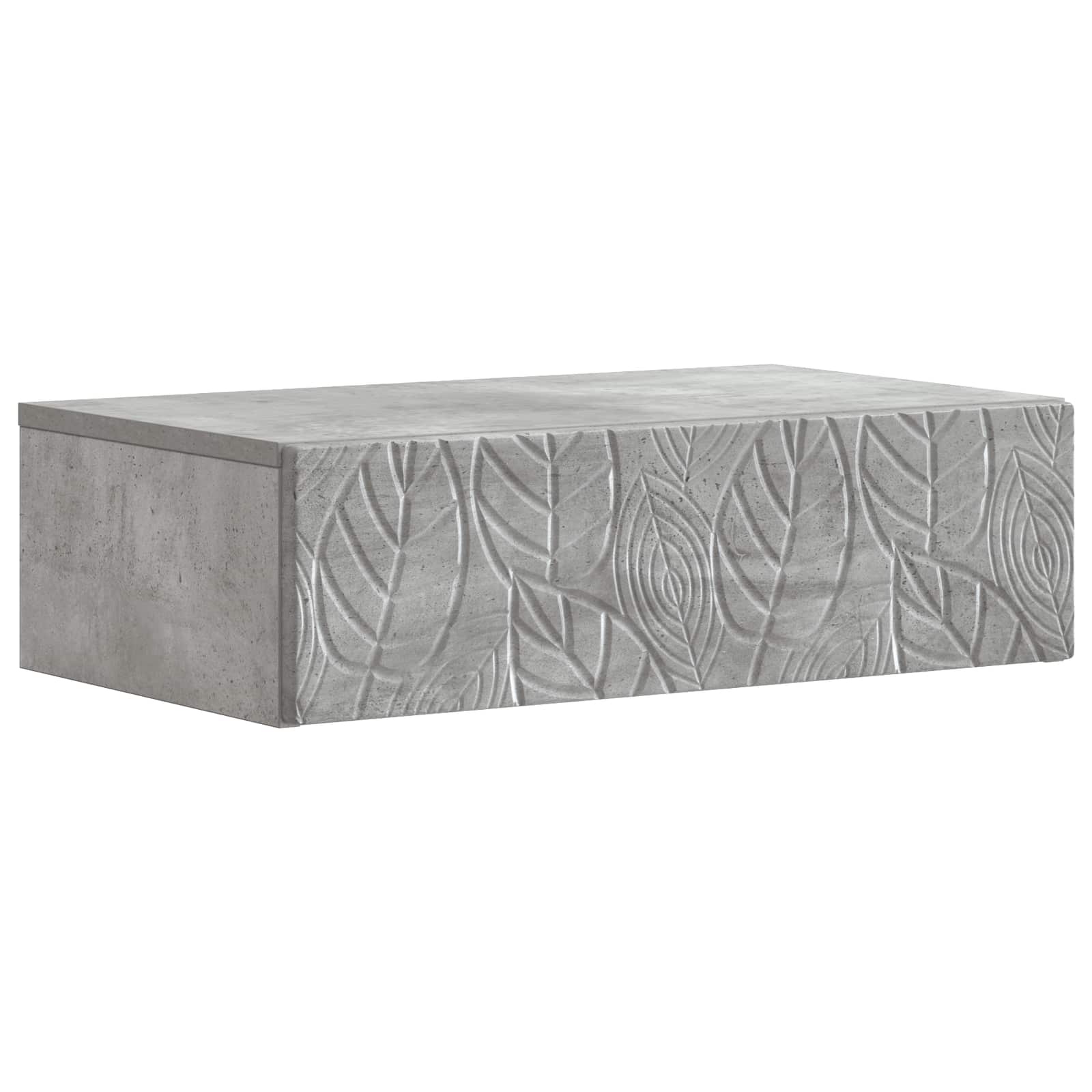 Tavolino da Parete Laterale Grigio Cemento 87,5 x 34,5 x 17 cm | homemem39