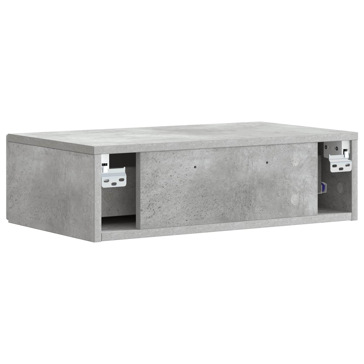 Tavolino da Parete Laterale Grigio Cemento 87,5 x 34,5 x 17 cm
