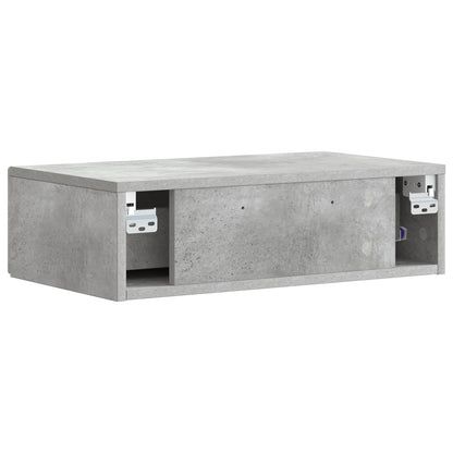 Tavolino da Parete Laterale Grigio Cemento 87,5 x 34,5 x 17 cm