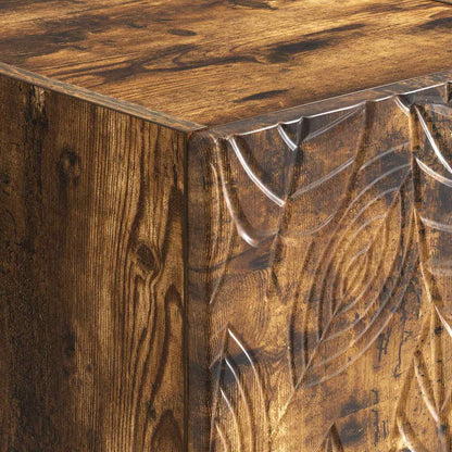 Tavolino da Parete Laterale Rovere Fumo 87,5 x 34,5 x 17 cm