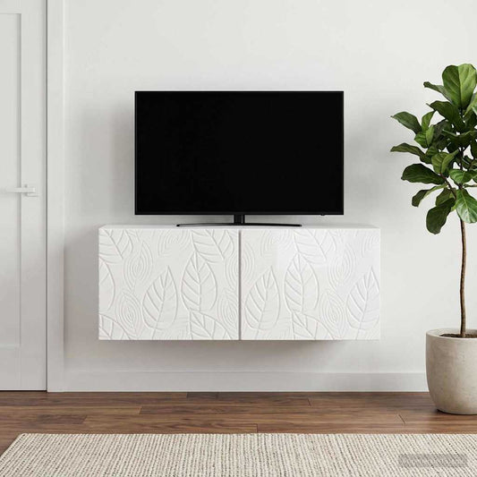Mobile Porta TV da Muro 59,5 x 31 cm Bianco Lucido | homemem39