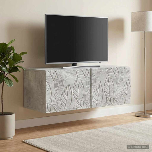Mobile Porta TV da Muro 78,5 x 31 cm Grigio Cemento | homemem39