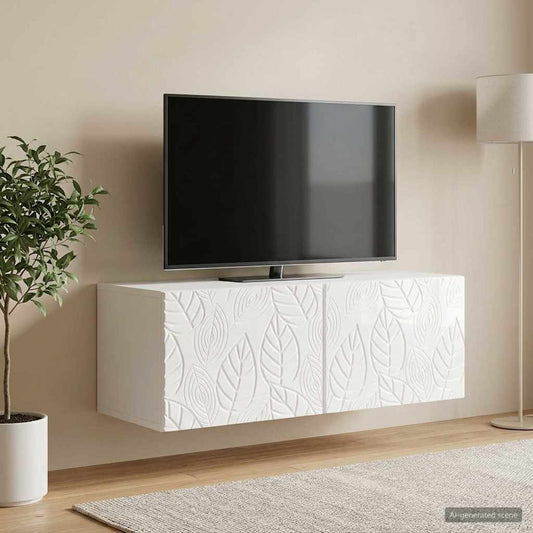 Mobile Porta TV da Muro 78,5 x 31 cm Bianco Lucido | homemem39