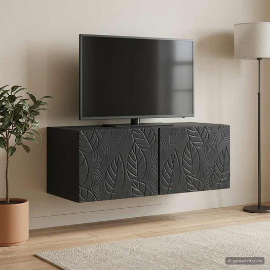 Mobile Porta TV da Muro 98 x 31 cm Nero Legno ingegnerizzato | homemem39