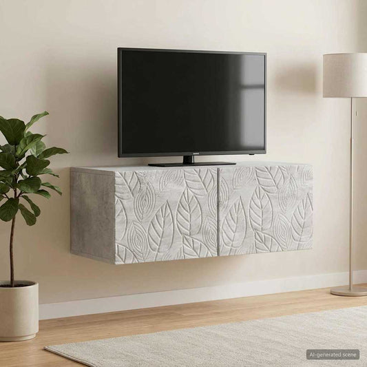 Mobile Porta TV da Muro 98 x 31 cm Grigio Cemento | homemem39