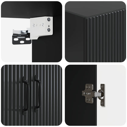 Mobiletto a muro Nero 66 x 34,5 x 90 cm Legno ingegnerizzato | homemem39