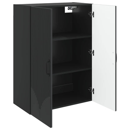 Mobiletto a muro Nero 66 x 34,5 x 90 cm Legno ingegnerizzato | homemem39