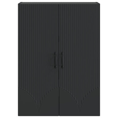 Mobiletto a muro Nero 66 x 34,5 x 90 cm Legno ingegnerizzato | homemem39