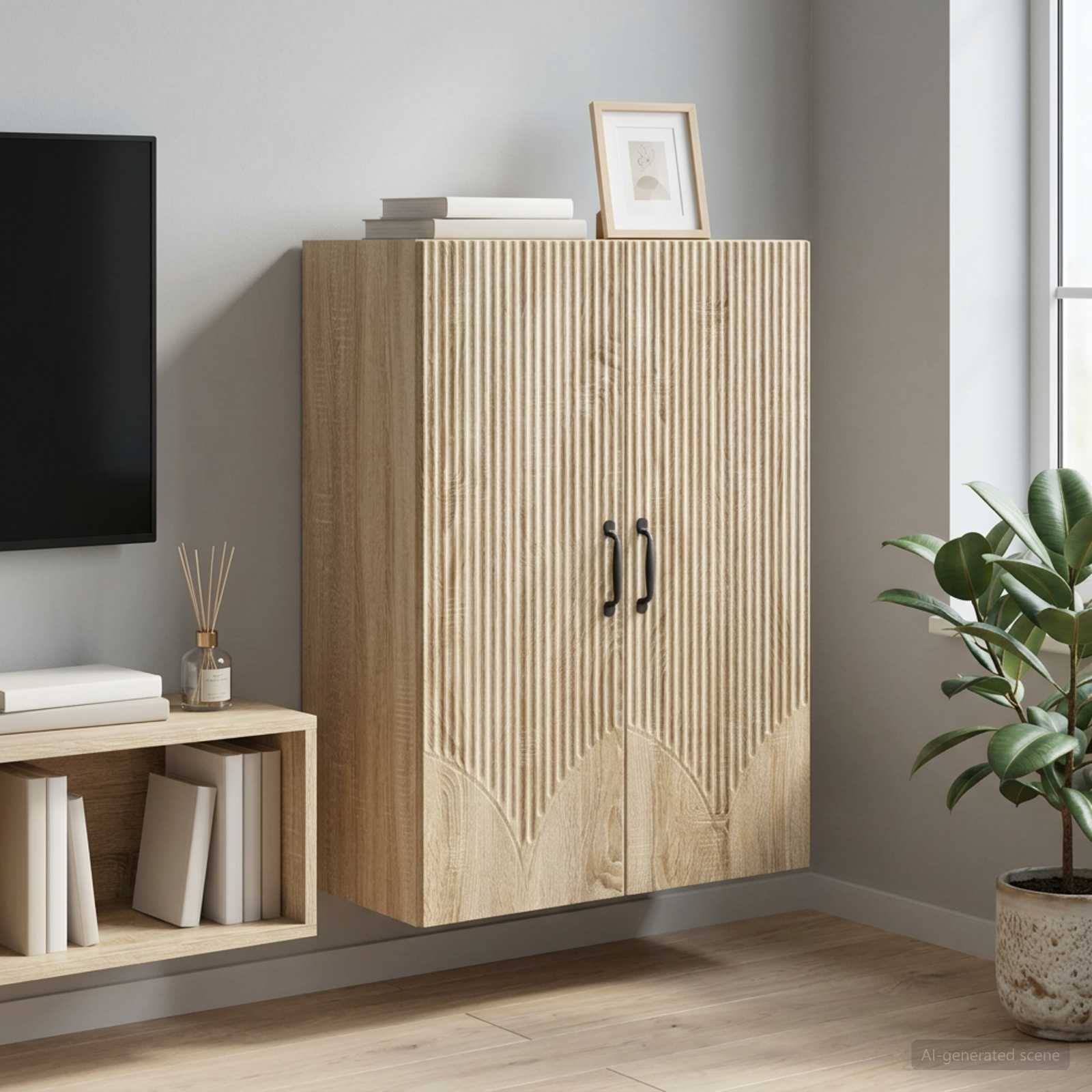 Mobiletto a muro Rovere Sonoma 66 x 34,5 x 90 cm | homemem39