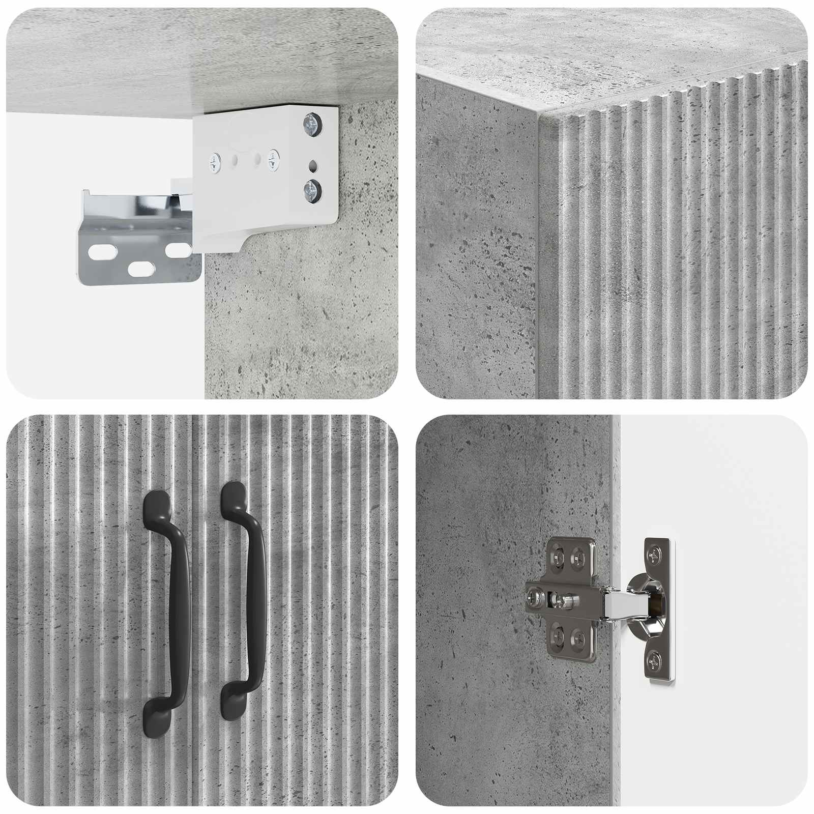 Mobiletto a muro Grigio Cemento 66 x 34,5 x 90 cm | homemem39