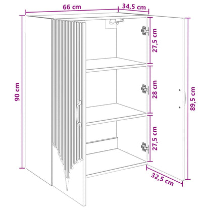 Mobiletto a muro Grigio Cemento 66 x 34,5 x 90 cm | homemem39