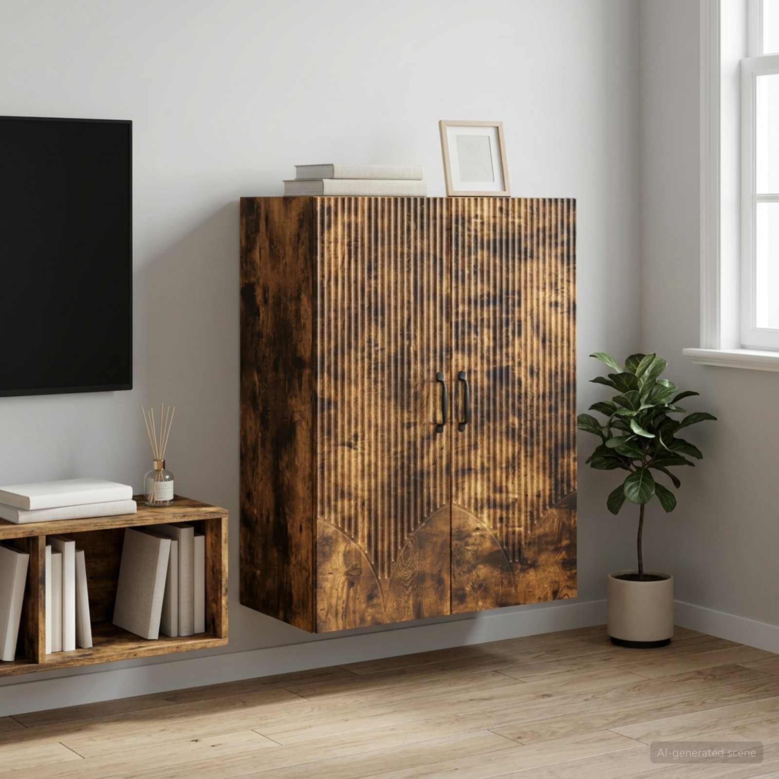 Mobiletto a muro Rovere Fumo 66 x 34,5 x 90 cm | homemem39