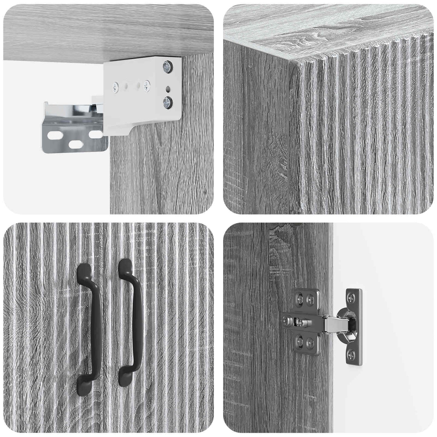 Mobiletto a muro Sonoma grigio 66 x 34,5 x 90 cm | homemem39