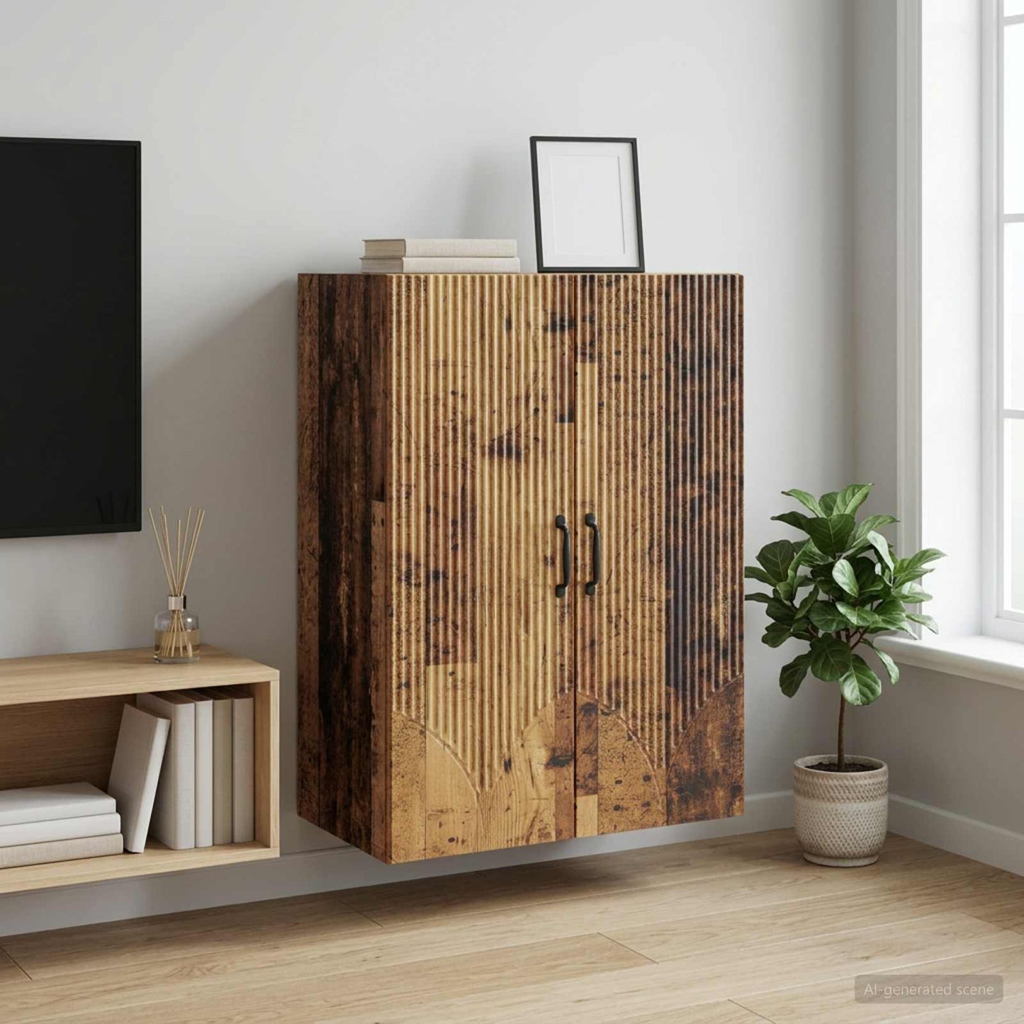 Mobiletto a muro Legno antico 66 x 34,5 x 90 cm | homemem39