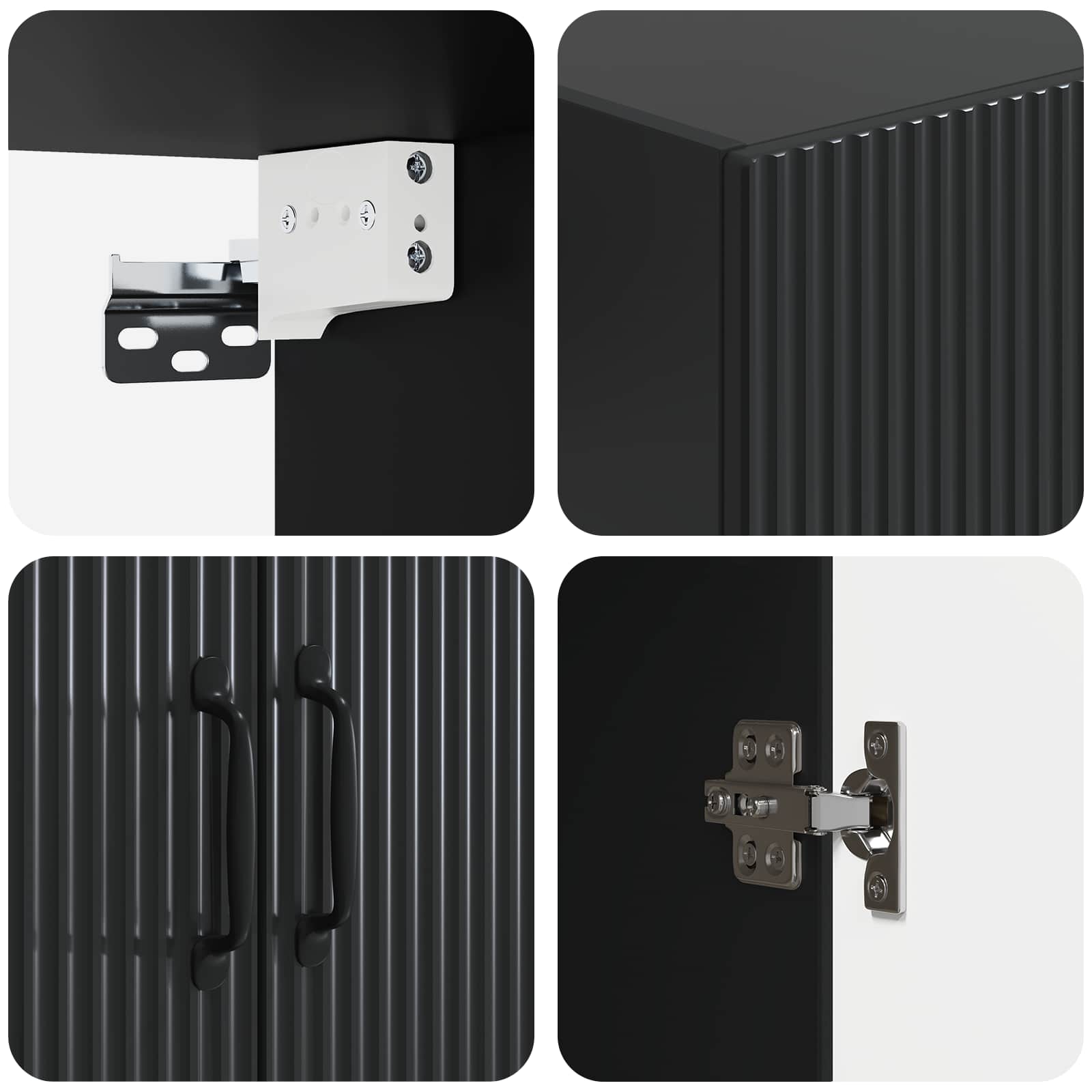 Mobiletto a muro Nero 59 x 31 x 60 cm Legno ingegnerizzato | homemem39
