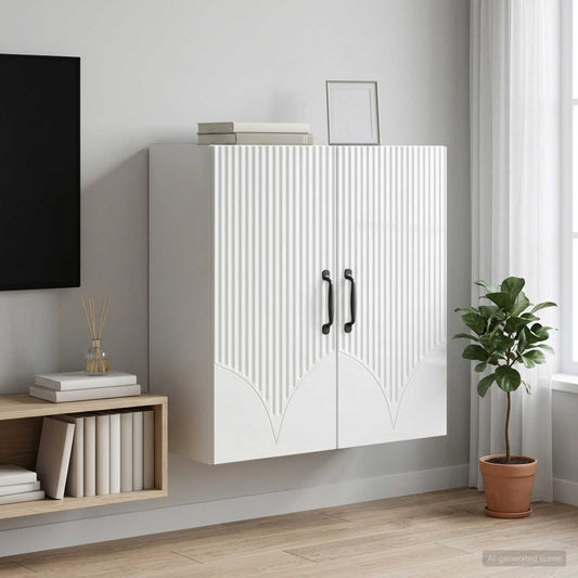 Mobiletto a muro Bianco Lucido 59 x 31 x 60 cm | homemem39