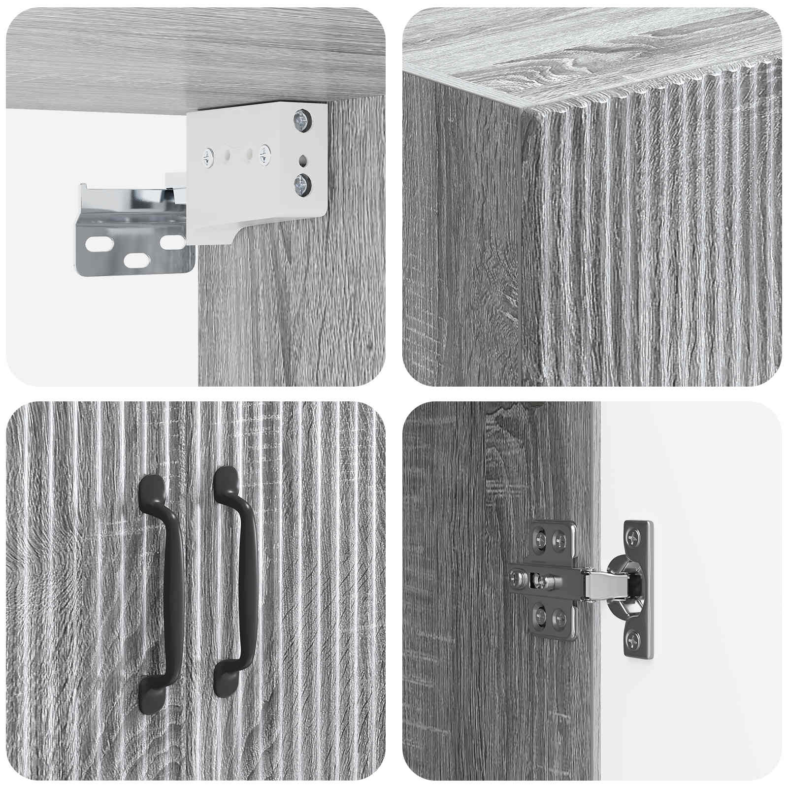 Mobiletto a muro Sonoma grigio 59 x 31 x 60 cm | homemem39