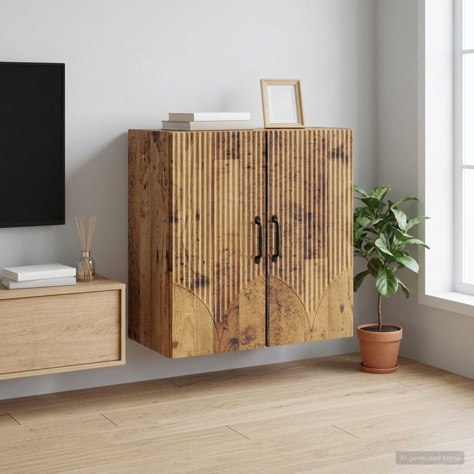 Mobiletto a muro Legno antico 59 x 31 x 60 cm | homemem39