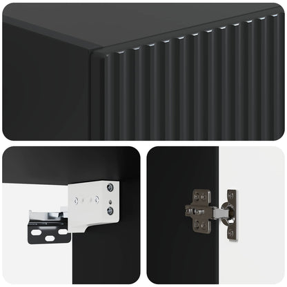 Mobiletto a muro Nero 33 x 34,5 x 90 cm Legno ingegnerizzato | homemem39
