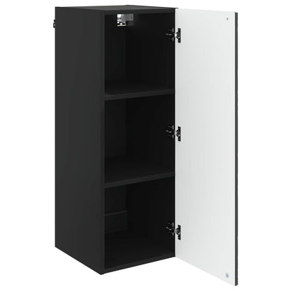 Mobiletto a muro Nero 33 x 34,5 x 90 cm Legno ingegnerizzato | homemem39