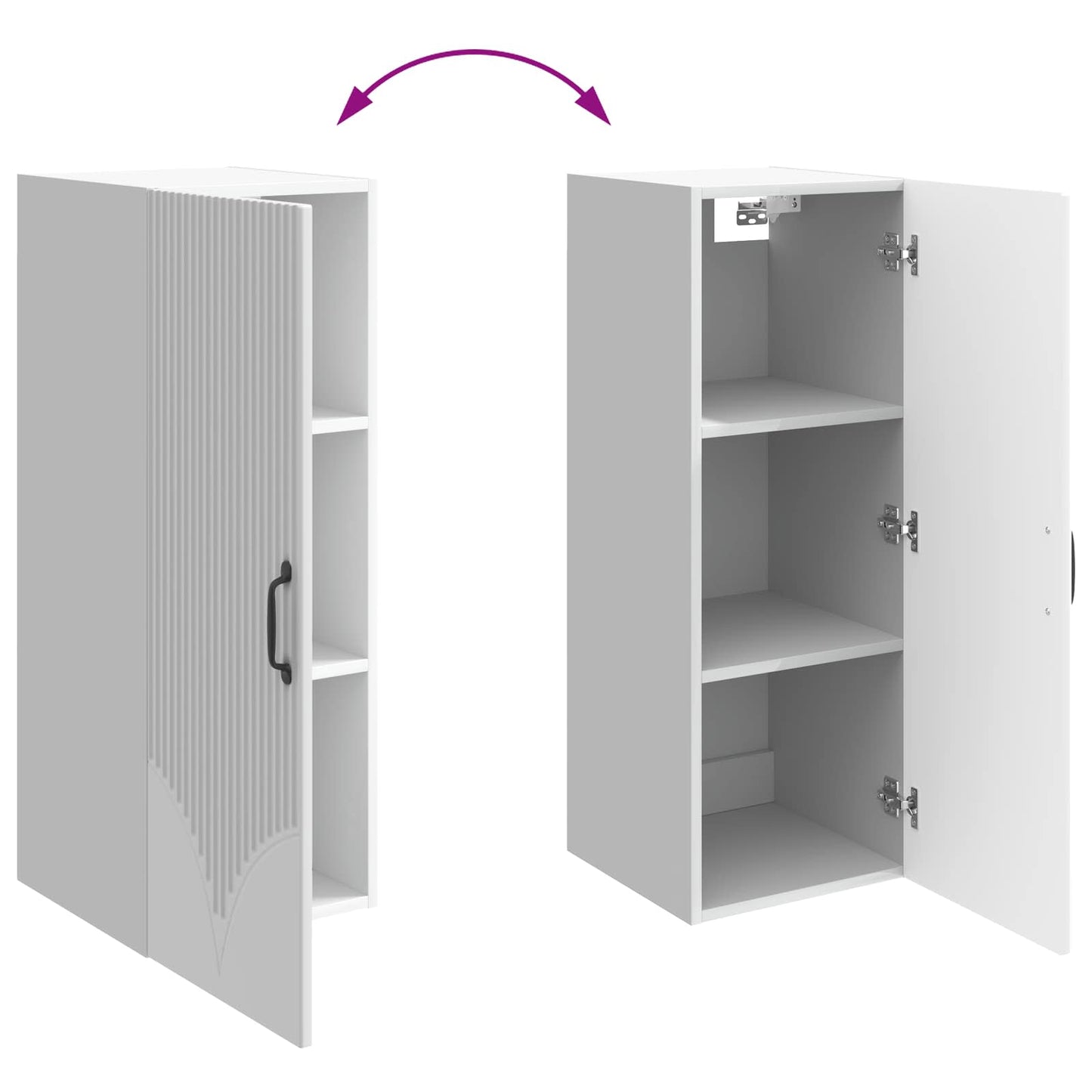 Mobiletto a muro Bianco Lucido 33 x 34,5 x 90 cm | homemem39