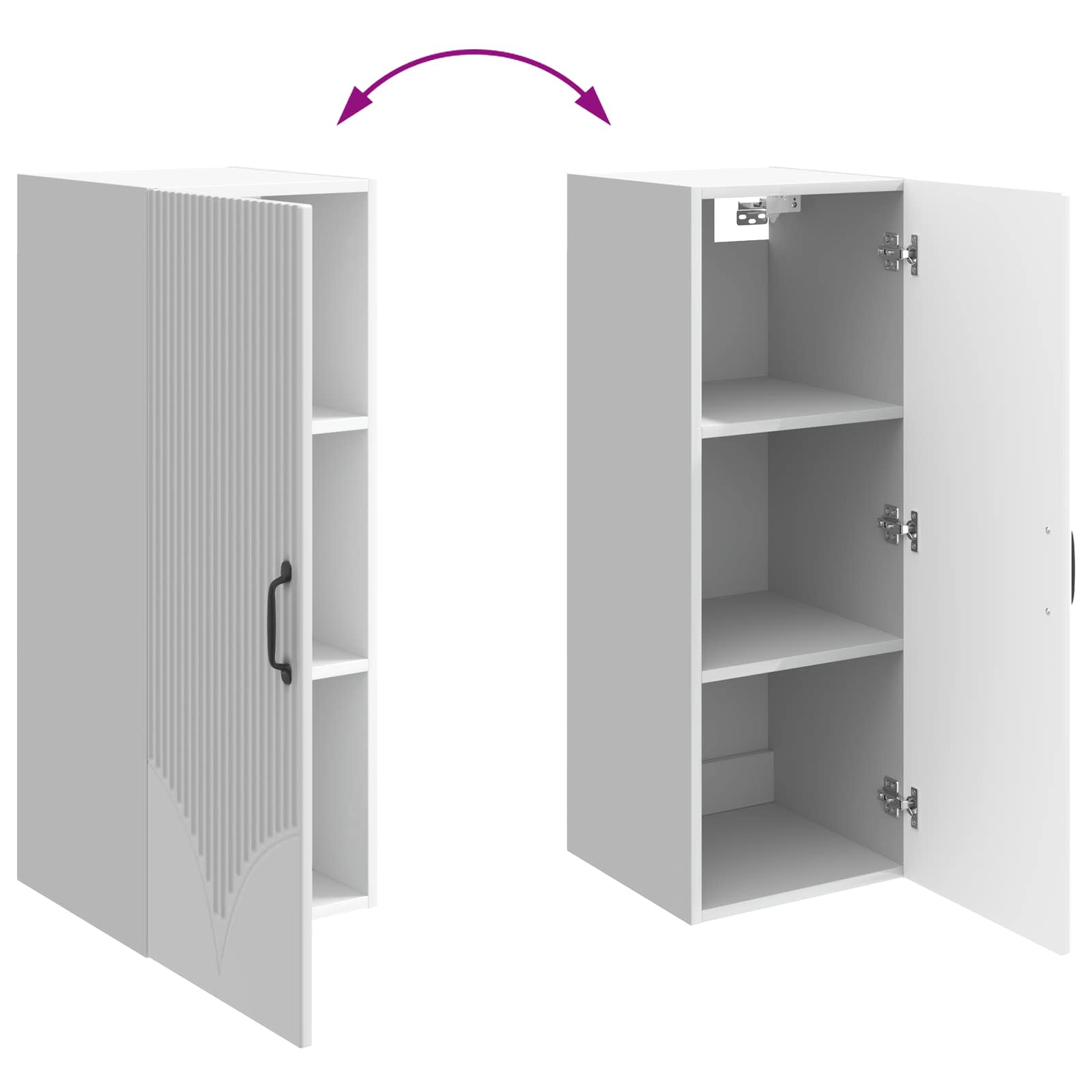 Mobiletto a muro Bianco Lucido 33 x 34,5 x 90 cm | homemem39