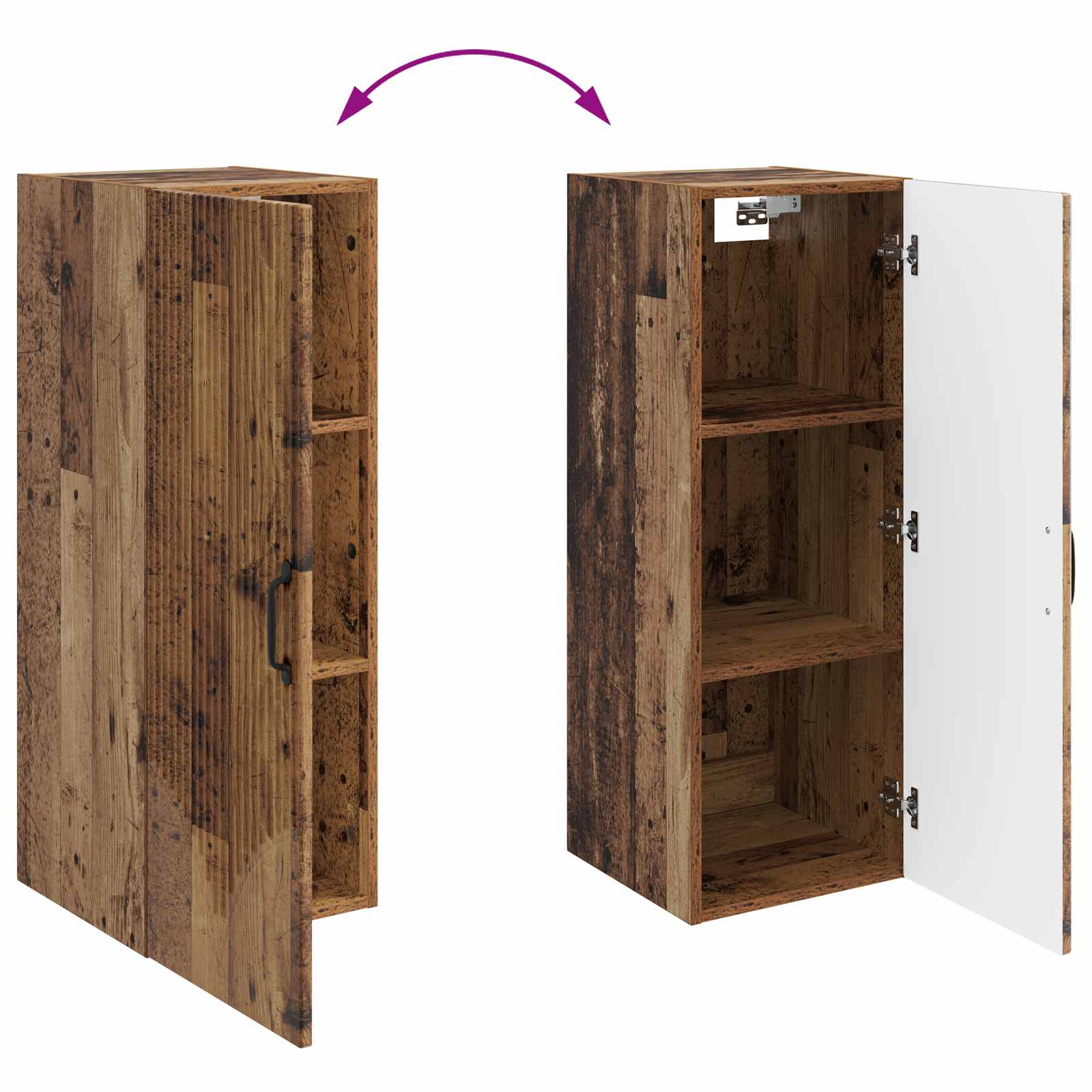 Mobiletto a muro Legno antico 33 x 34,5 x 90 cm | homemem39