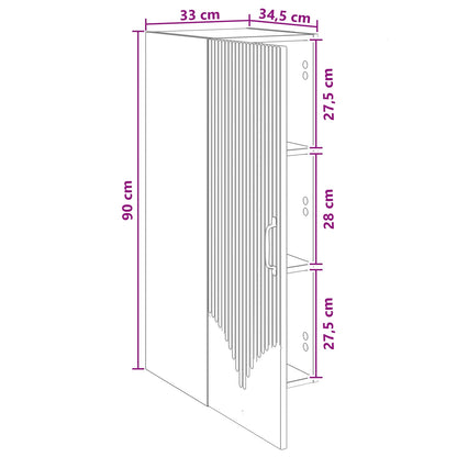 Mobiletto a muro Rovere Artigianale 33 x 34,5 x 90 cm | homemem39