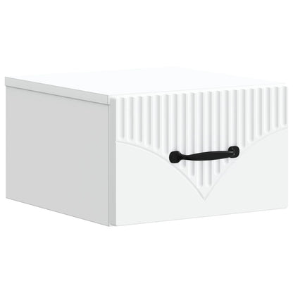 Mobiletto da notte a muro con cassetto Bianco 34,5 x 33 x 20 cm | homemem39
