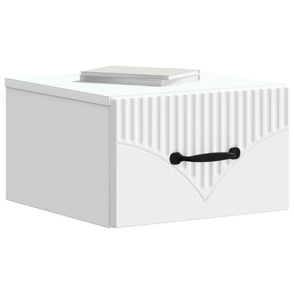 Mobiletto da notte a muro con cassetto Bianco 34,5 x 33 x 20 cm | homemem39