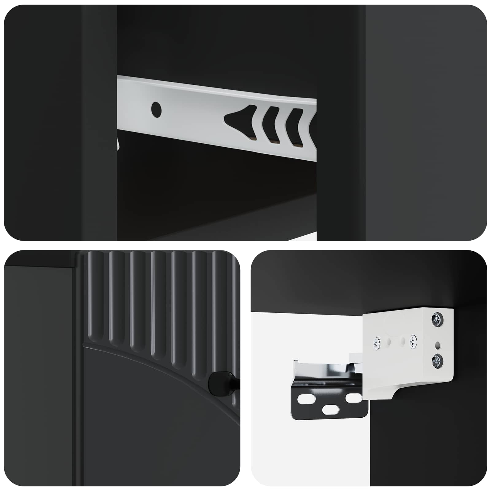 Mobiletto da notte a muro con cassetto Nero 34,5 x 33 x 20 cm | homemem39