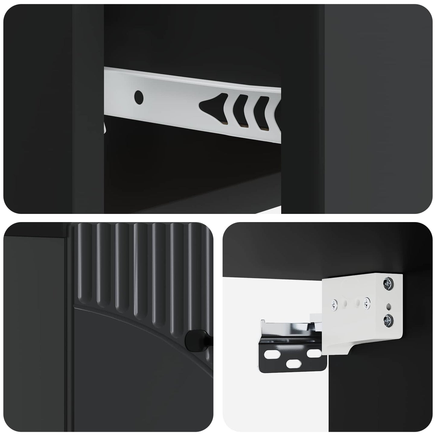 Mobiletto da notte a muro 2 pcs Nero 34,5 x 33 x 20 cm | homemem39