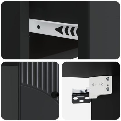 Mobiletto da notte a muro 2 pcs Nero 34,5 x 33 x 20 cm | homemem39