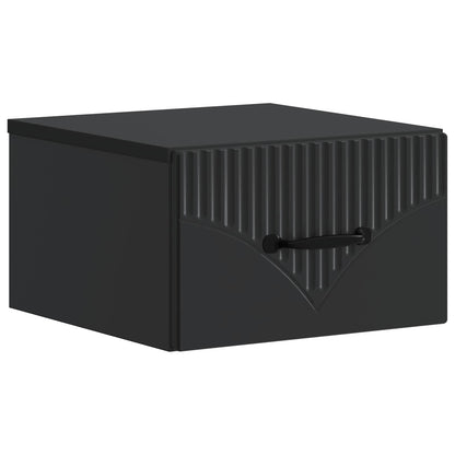 Mobiletto da notte a muro 2 pcs Nero 34,5 x 33 x 20 cm | homemem39