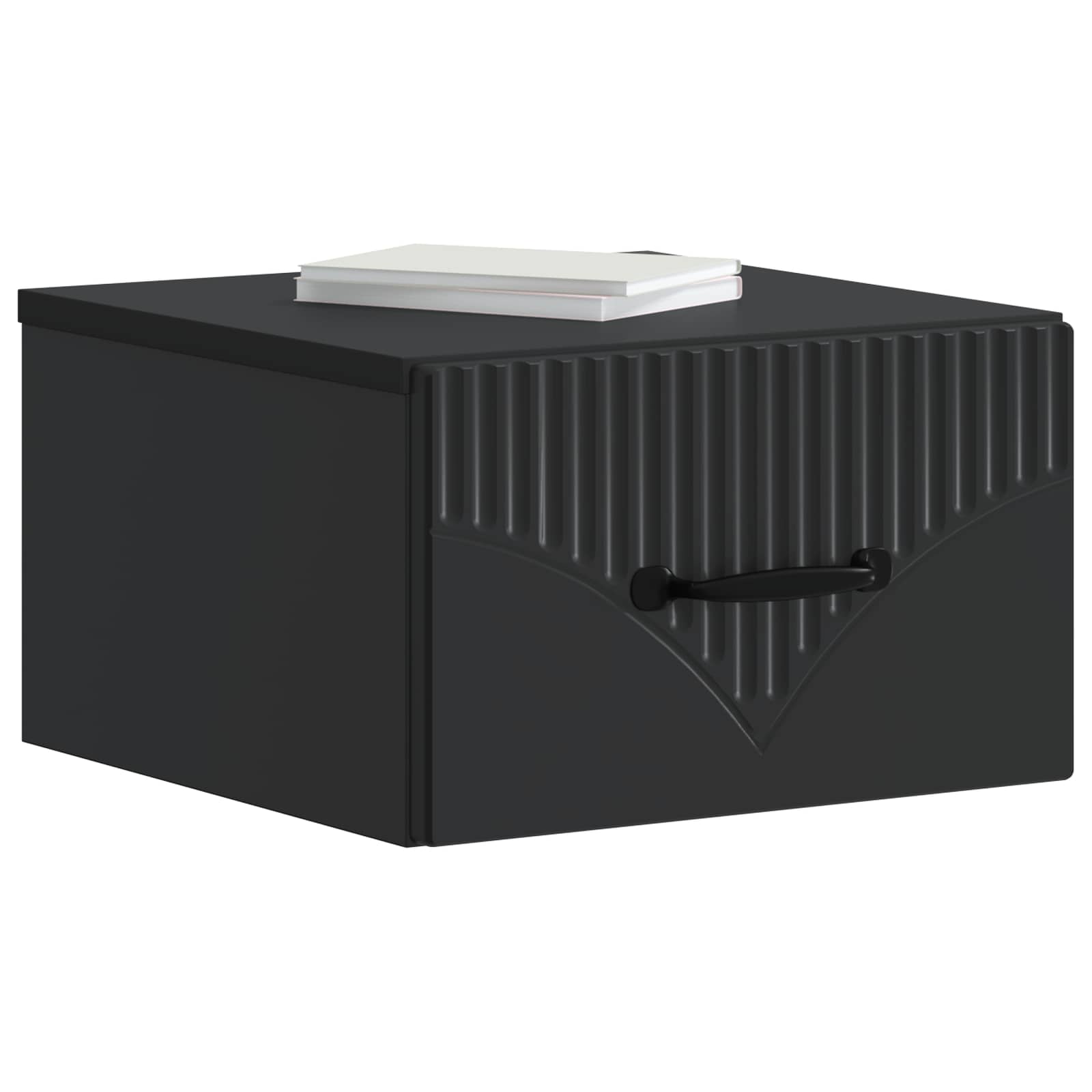 Mobiletto da notte a muro 2 pcs Nero 34,5 x 33 x 20 cm | homemem39