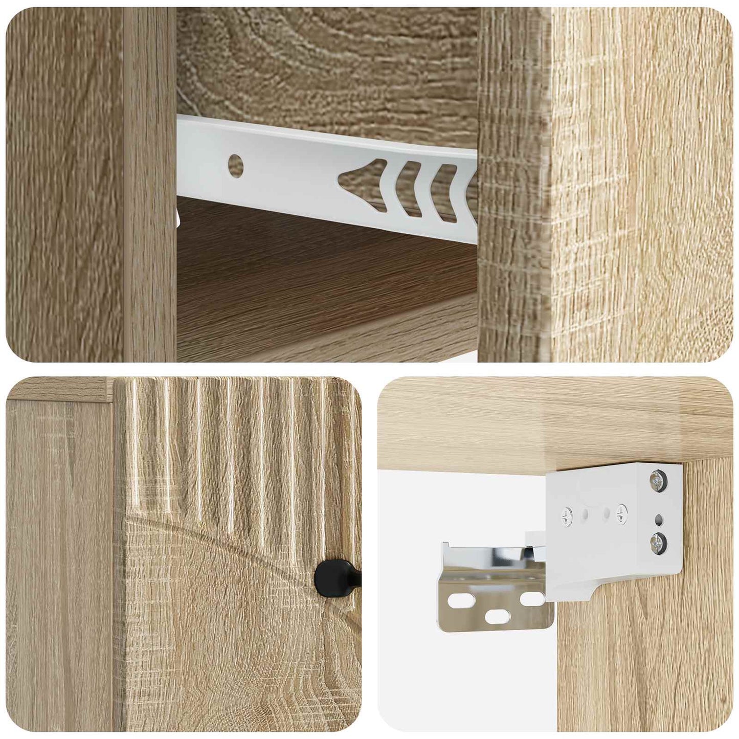 Mobiletto da notte a muro Rovere Sonoma 34,5 x 33 x 20 cm | homemem39