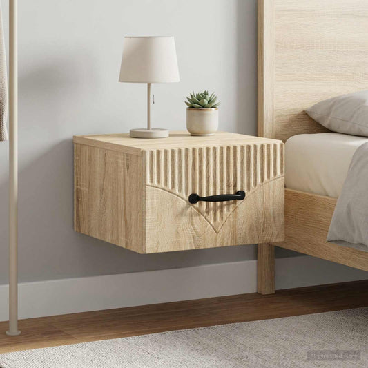 Mobiletto da notte a muro 2 pcs Rovere Sonoma 34,5 x 33 x 20 cm | homemem39