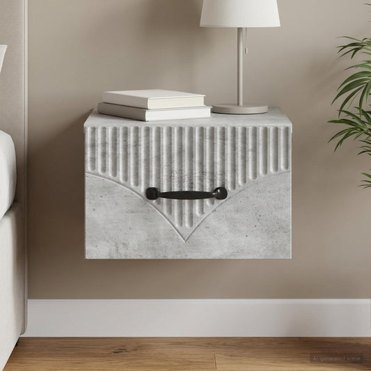 Mobiletto da notte a muro Grigio Cemento 34,5 x 33 x 20 cm | homemem39