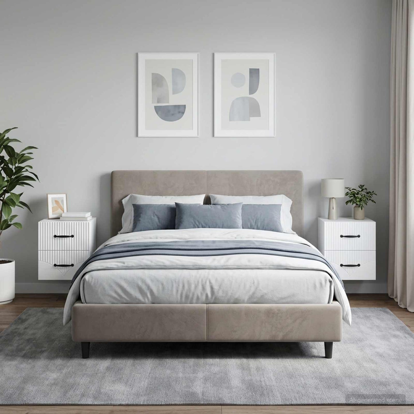Mobiletto da notte a muro 2 pcs Bianco 34,5 x 33 x 40 cm | homemem39
