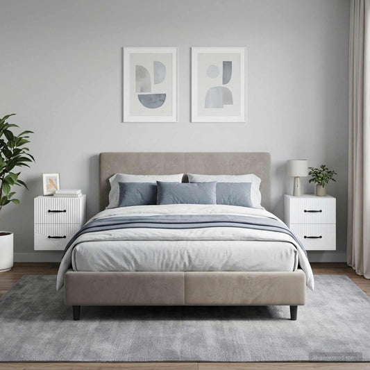Mobiletto da notte a muro 2 pcs Bianco 34,5 x 33 x 40 cm | homemem39
