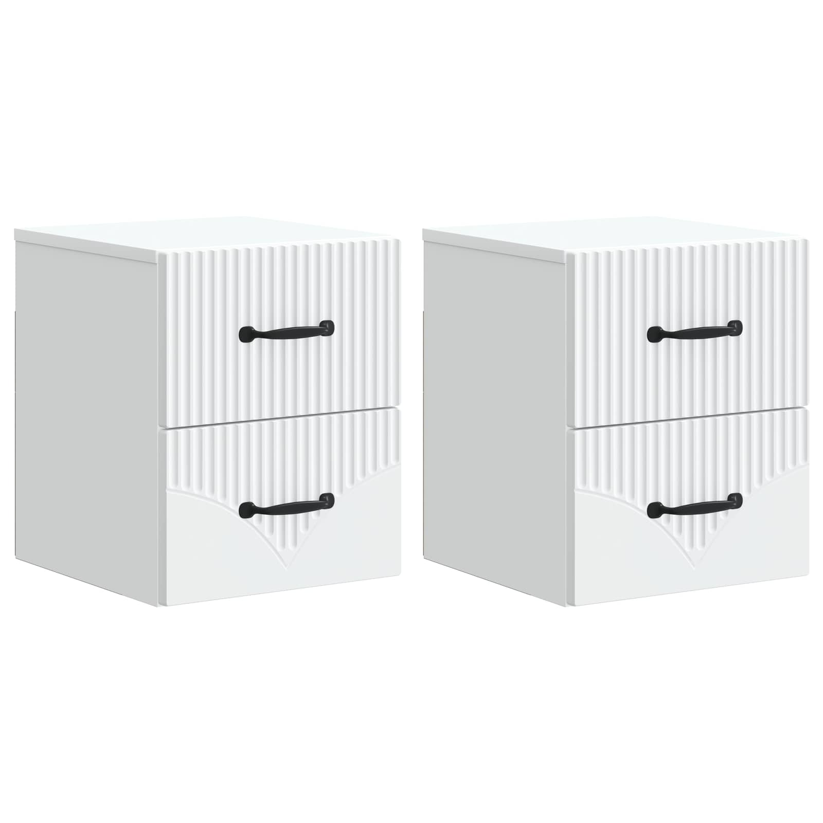 Mobiletto da notte a muro 2 pcs Bianco 34,5 x 33 x 40 cm | homemem39