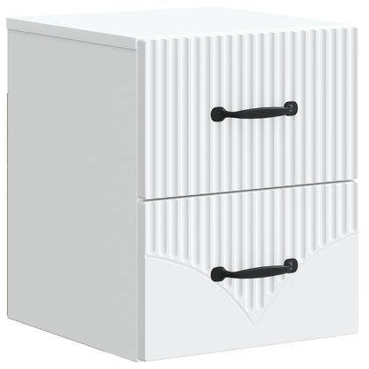 Mobiletto da notte a muro 2 pcs Bianco 34,5 x 33 x 40 cm | homemem39