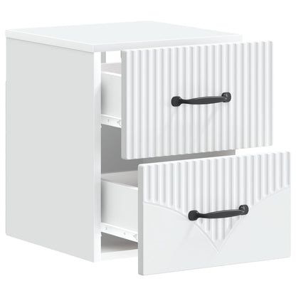 Mobiletto da notte a muro 2 pcs Bianco 34,5 x 33 x 40 cm | homemem39