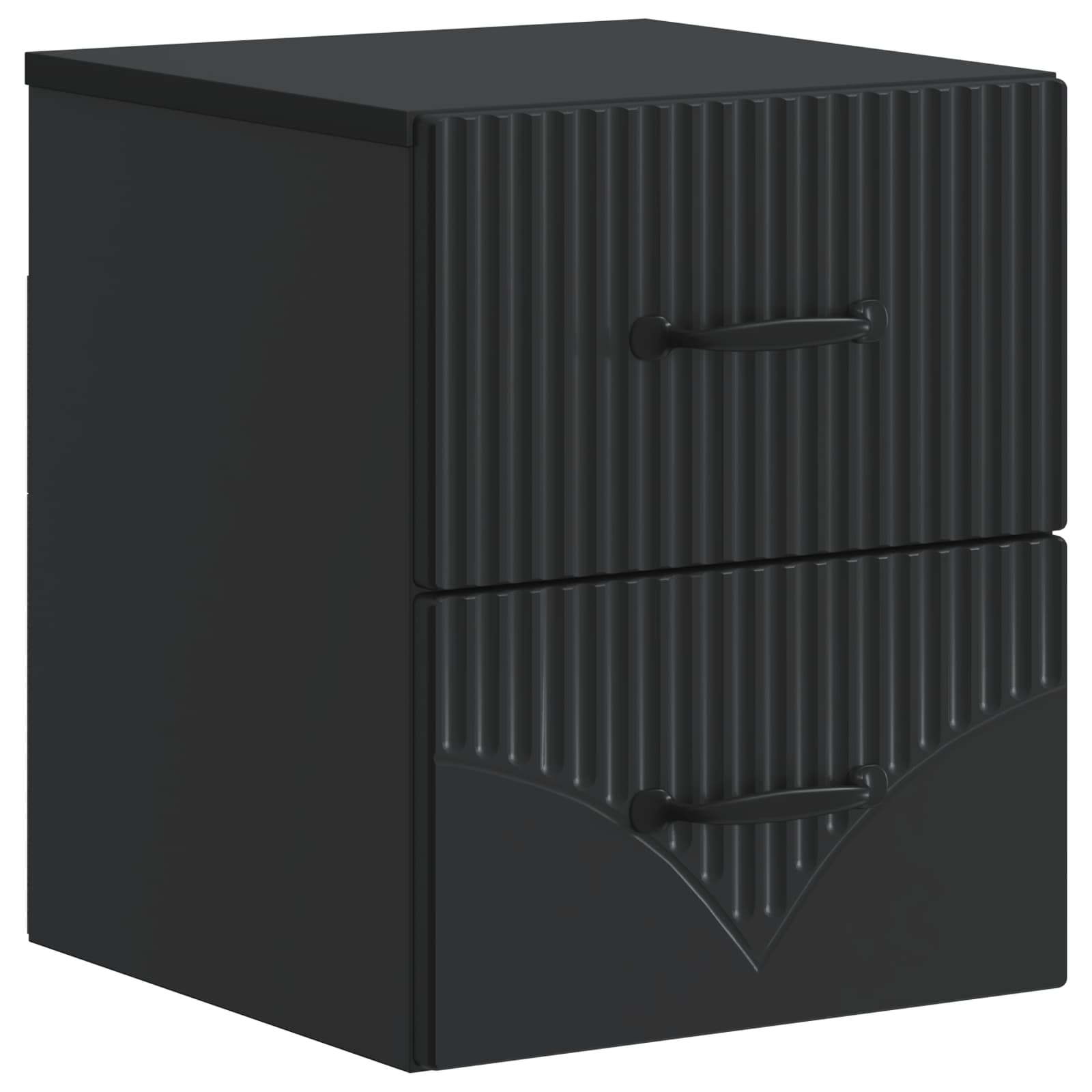 Mobiletto da notte a muro con cassetto Nero 34,5 x 33 x 40 cm | homemem39