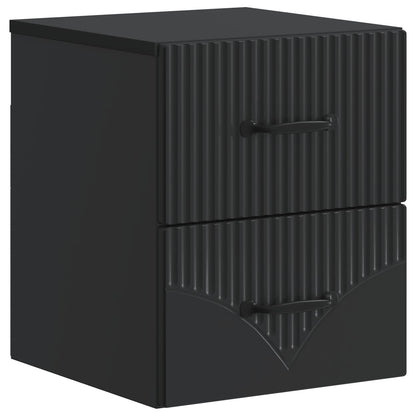Mobiletto da notte a muro con cassetto Nero 34,5 x 33 x 40 cm | homemem39
