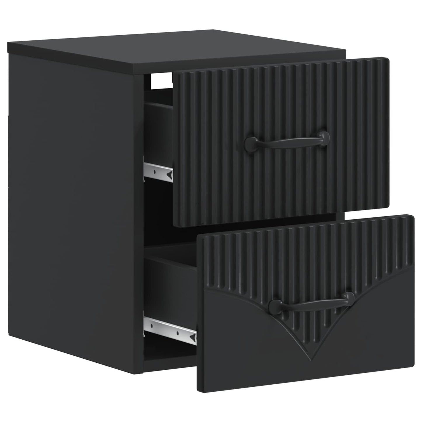 Mobiletto da notte a muro con cassetto Nero 34,5 x 33 x 40 cm | homemem39