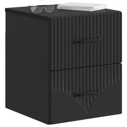 Mobiletto da notte a muro con cassetto Nero 34,5 x 33 x 40 cm | homemem39
