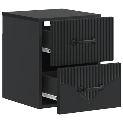 Mobiletto da notte a muro 2 pcs Nero 34,5 x 33 x 40 cm | homemem39