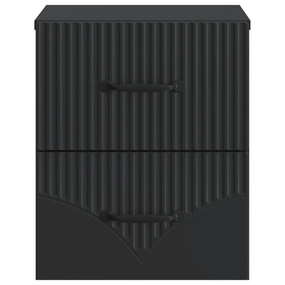 Mobiletto da notte a muro 2 pcs Nero 34,5 x 33 x 40 cm | homemem39